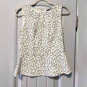 Banana Republic Black and White Geometric Blouse